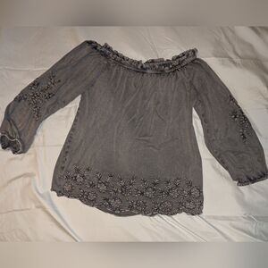 Off The Shoulder Embroidered Top
